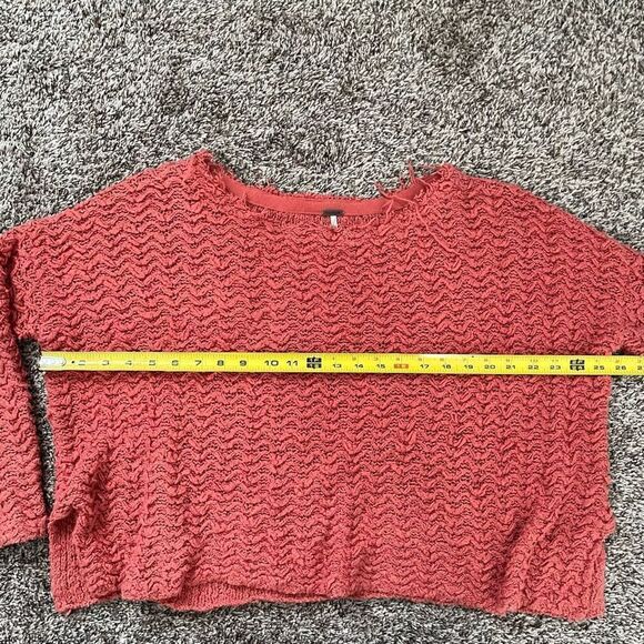 Free People size Small Orange oversized chunky burnt orange sweater - Picture 6 of 9